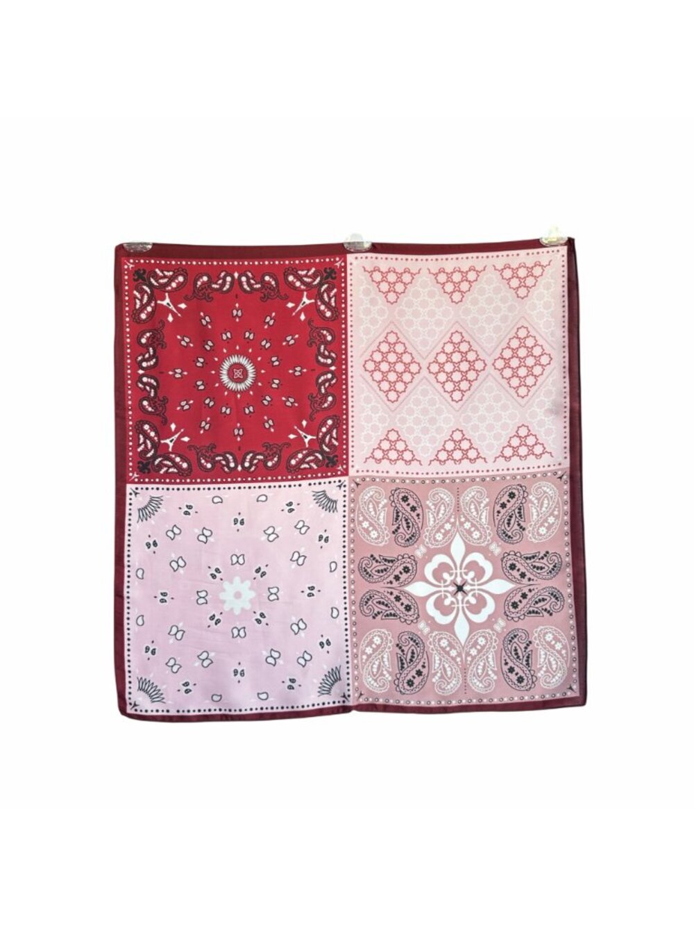 ✨Luxurious Silky Square Scarf Bandana Black Cream Multi-Color Abstract Geometric - Picture 3 of 4